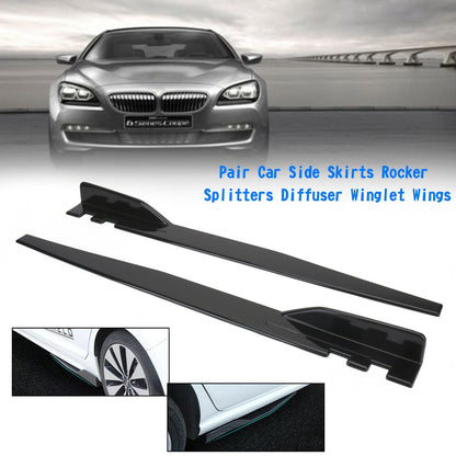 Coppia 120cm Car Gloss Black Side Minigonne Rocker Splitter Diffusore Winglet Wings Generico
