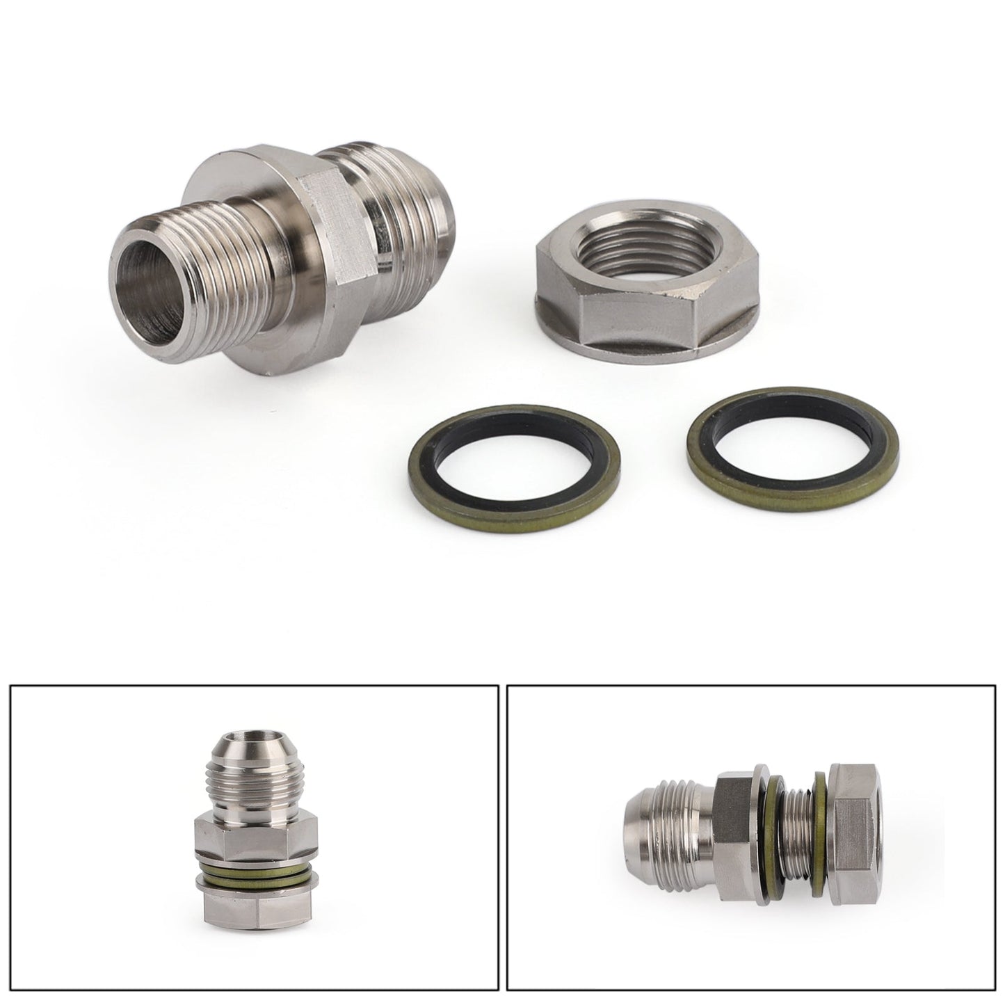 Adattatore per tappo di scarico della coppa dell'olio del turbo, raccordo da 10AN a M18x1,5 argento generico