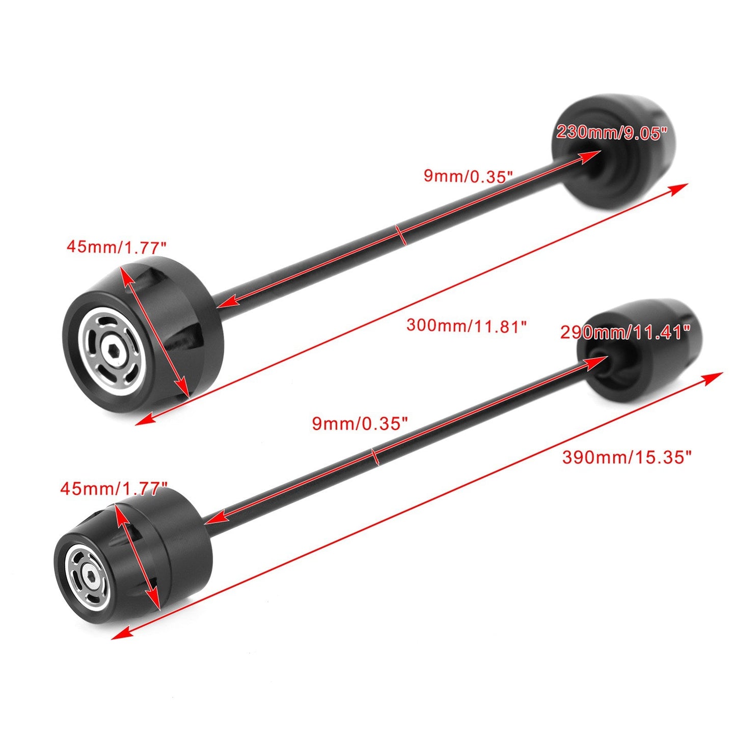 Bobine di protezione crash ruota anteriore + posteriore Titan Fit per Ducati Scrambler 15-20
