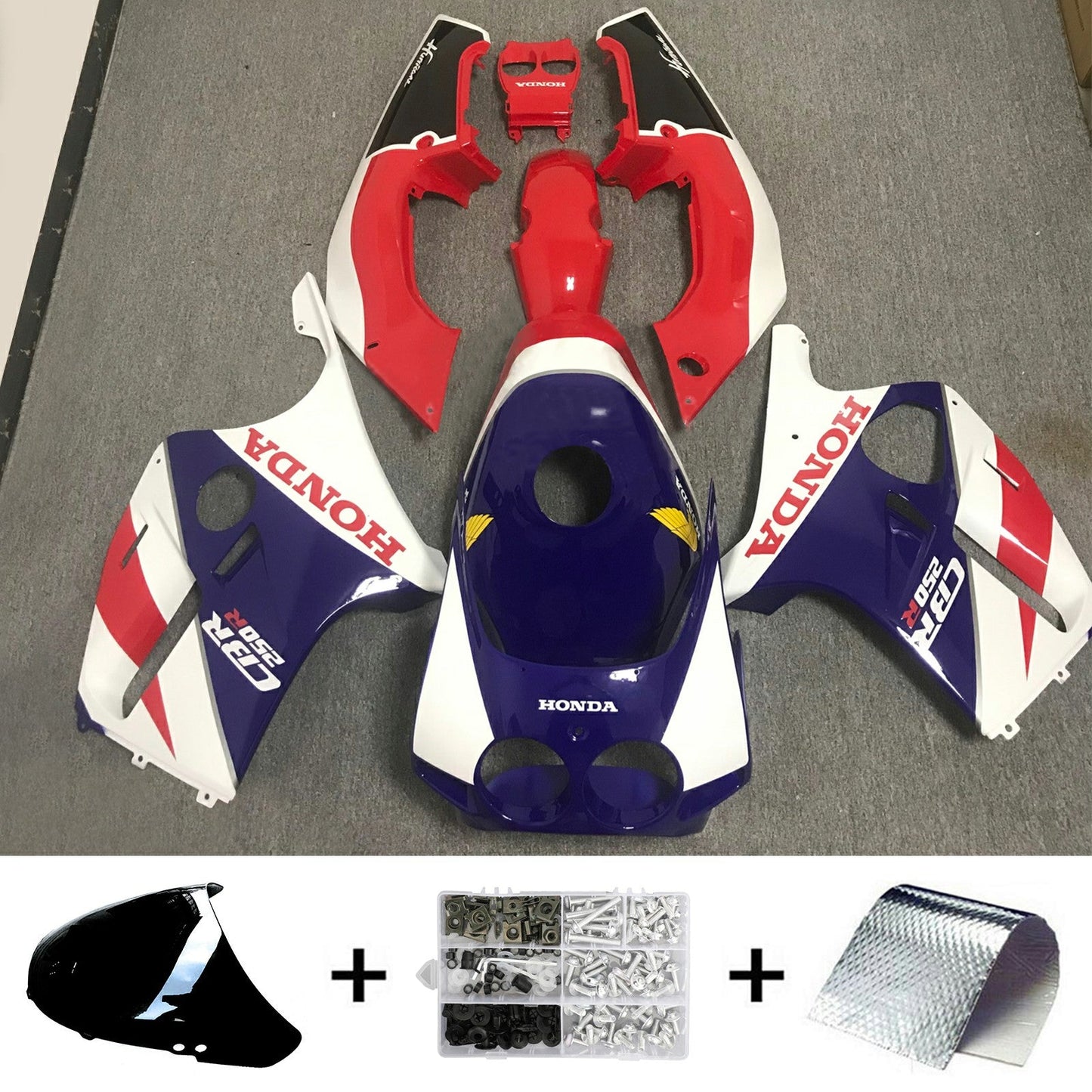 Amotopart Honda CBR250RR MC22 1990-1998 Kit carena Carrozzeria Plastica ABS