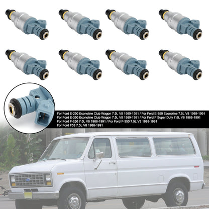 1988-1991 Ford E-250 E-350 7.5L V8 822-11120 8PCS Iniettori di carburante 0280150759