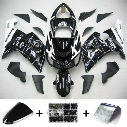 Amotopart Kawasaki 2005-2006 ZX6R 636 Kit di spostamento della miscela bianca nera