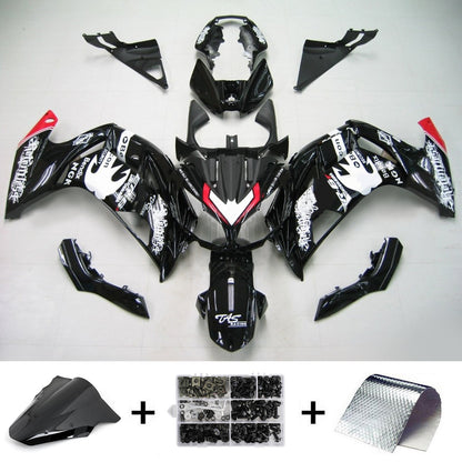 Amotopart 2012-2016 Kawasaki Ninja 650 kit di carenatura bianca nera