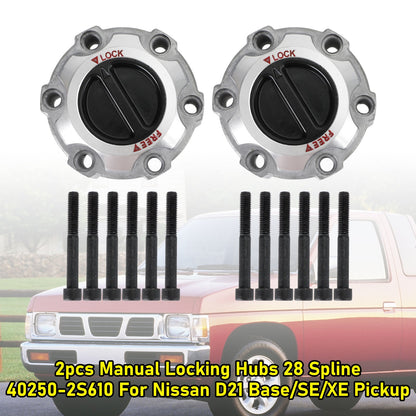 Nissan D21 Base/SE/XE Pickup 2 pezzi mozzi con bloccaggio manuale 28 scanalature 40250-2S610