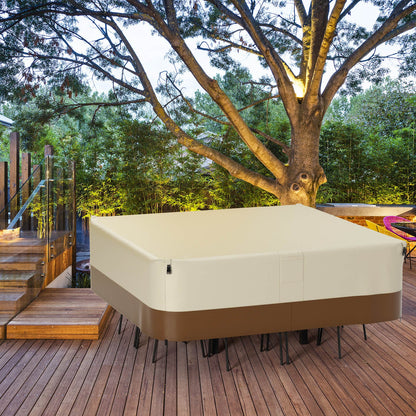 Copertura per mobili da giardino impermeabile quadrata 420D per tavolo e sedie da esterno