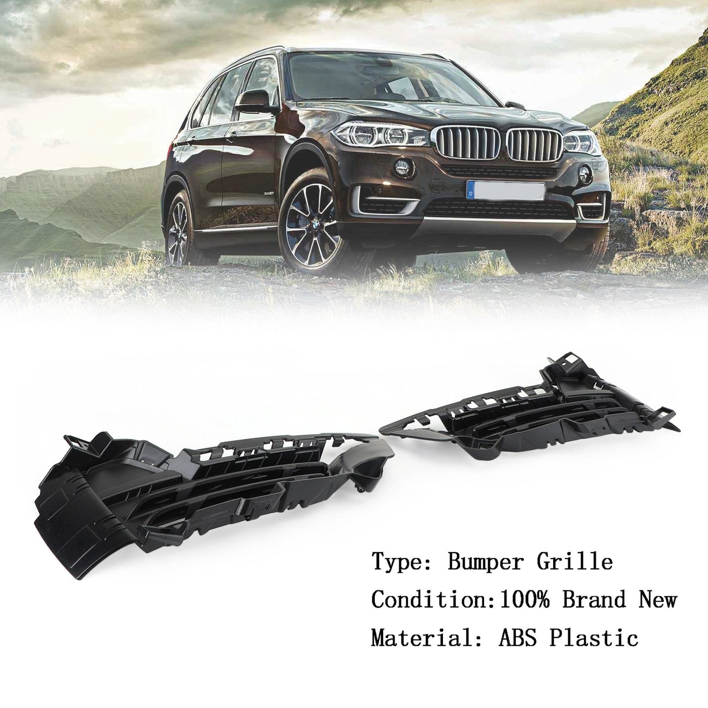 Paraurti anteriore inferiore sinistro e destro griglia griglia Fit 2014-2018 BMW X5 F15 generico