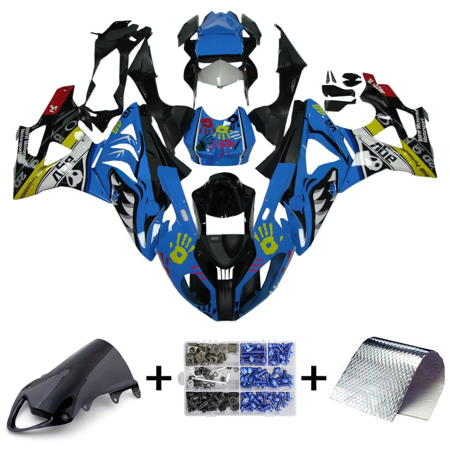 Amotopart BMW S1000RR 2009-2014 Kit carenatura Carrozzeria Plastica ABS