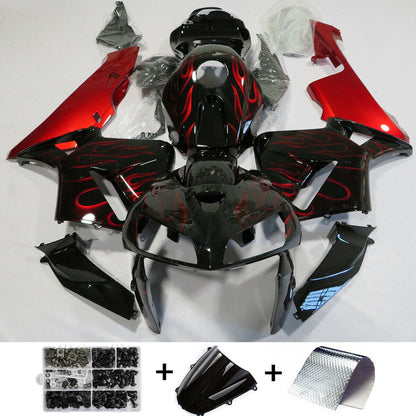 Amotopart 2005-2006 CBR600rr Honda Cladding Red Black Kit