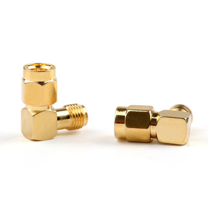 2Pcs SMA Jack femmina a spina maschio SMA Adattatore connettore RF ad angolo retto a 90 gradi
