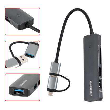 Type-C+USB Interface Hub PD100W Docking Station per Windows Mac OS Linux