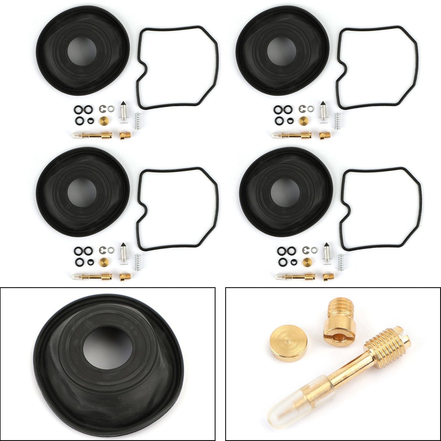 4 Set Kit Ricostruzione Riparazione Carburatore per Suzuki GSF600S Bandit 1996-2003 Generico