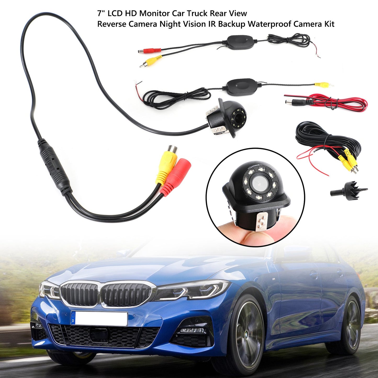 170 ¡ã HD CMOS Car Wireless Backup Telecamera per retromarcia Kit CAM per visione notturna inversa
