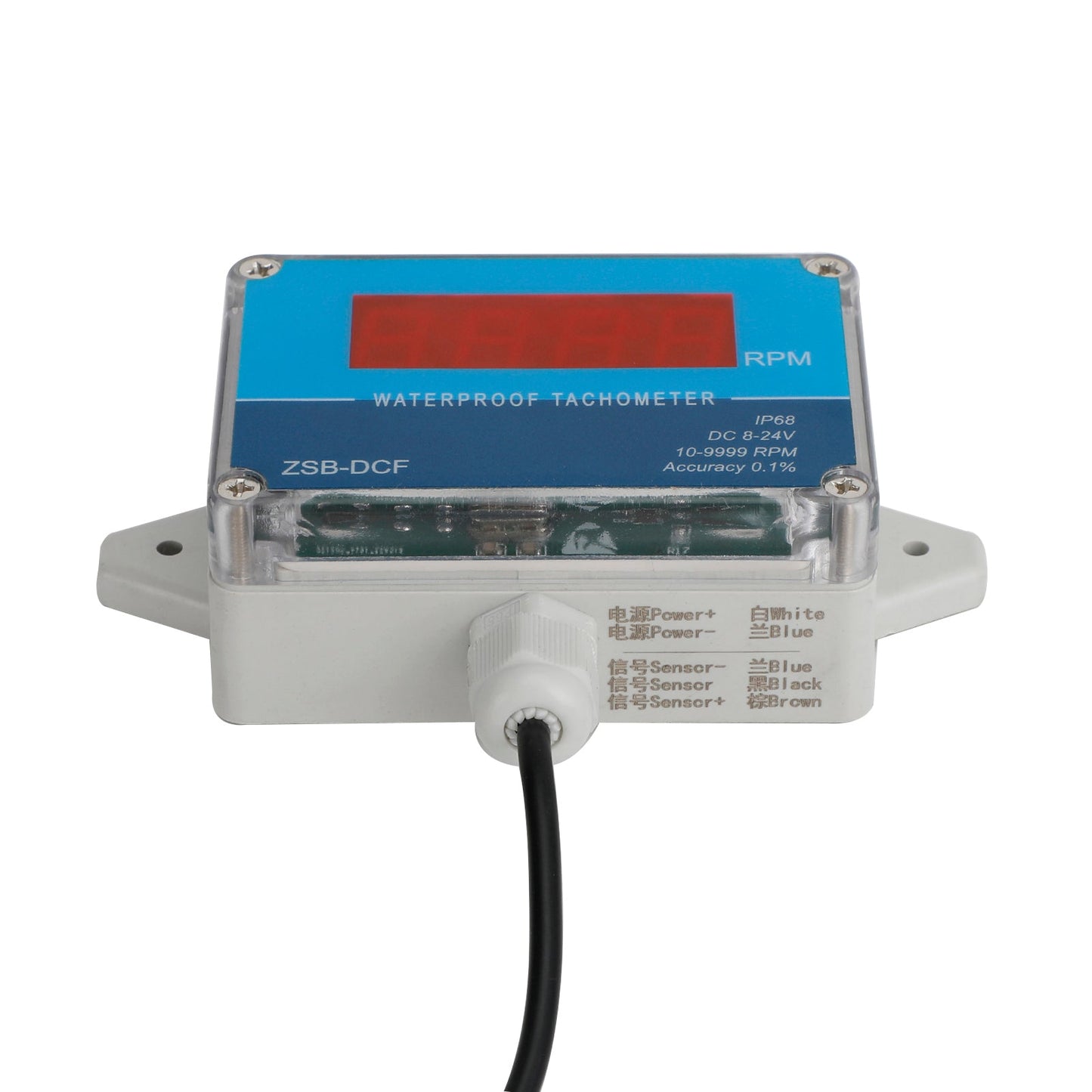 DC 8-24V Hall Contagiri Digital LED Misuratore di velocità del motore Tester IP68 Impermeabile