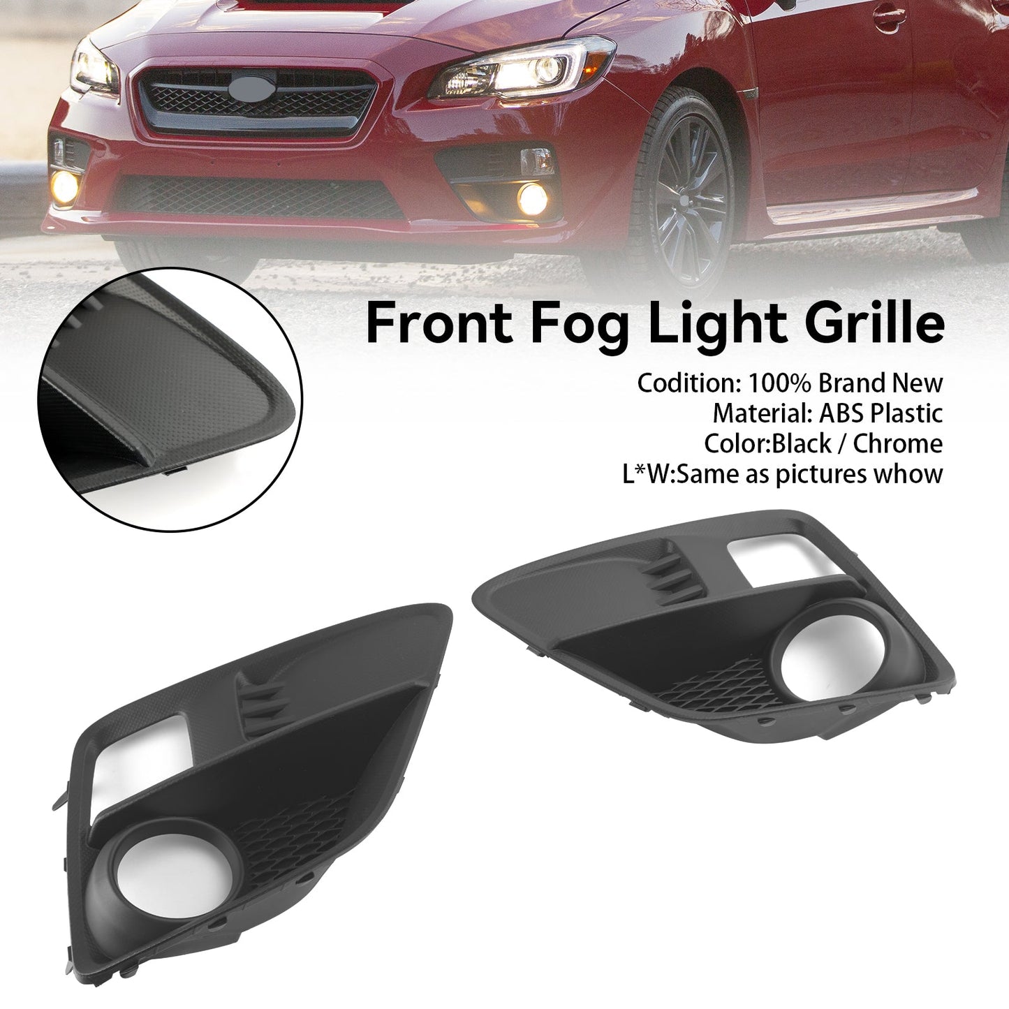 Subaru WRX e STi 2015-2017 2 pezzi copertura fendinebbia anteriore griglia griglia