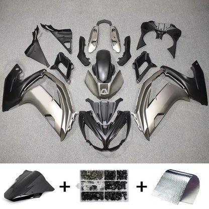 Amotopart 2012-2016 Kawasaki Ninja 650 Sliver Black Fearing Kit