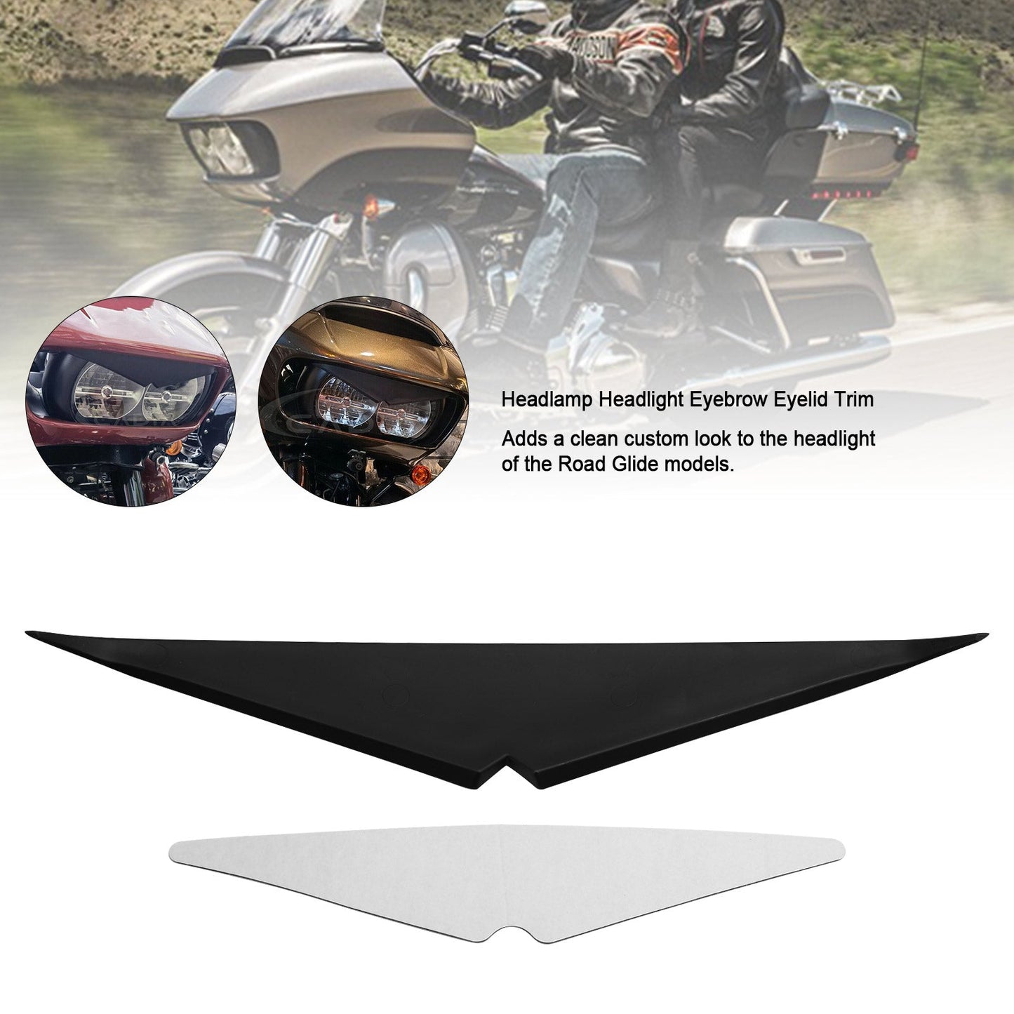 Faro anteriore Sopracciglio Palpebra Trim per Road Glide FLTRX FLTRU 2015-2021 Generico