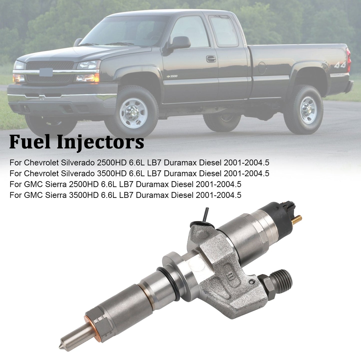 Duramax Chevrolet Silverado 2001-2004.5 1 PZ Iniettore Carburante 0445120008