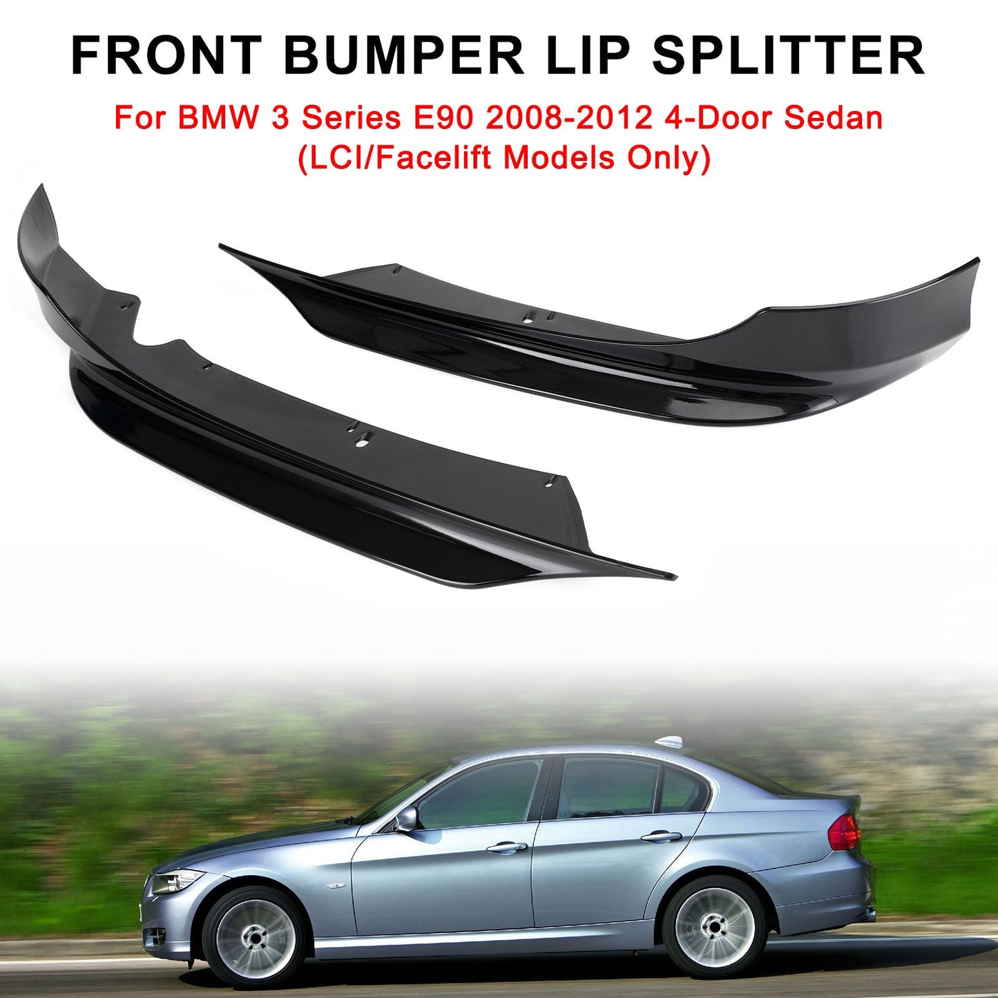 BMW Serie 3 E90 2008-2012 LCI PP Paraurti anteriore Lip Splitter Spoiler