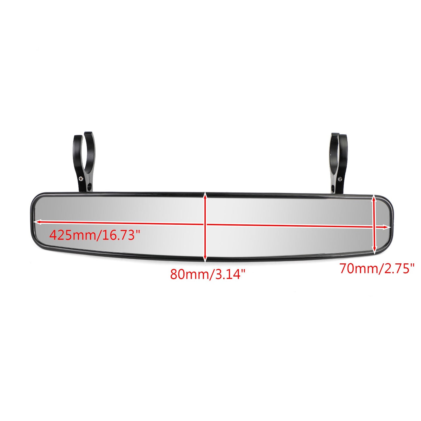 1.75 "2" UTV Center View Specchio 17" Per Yamaha YXZ1000 Wolverine X2 X4 2015+ Generico