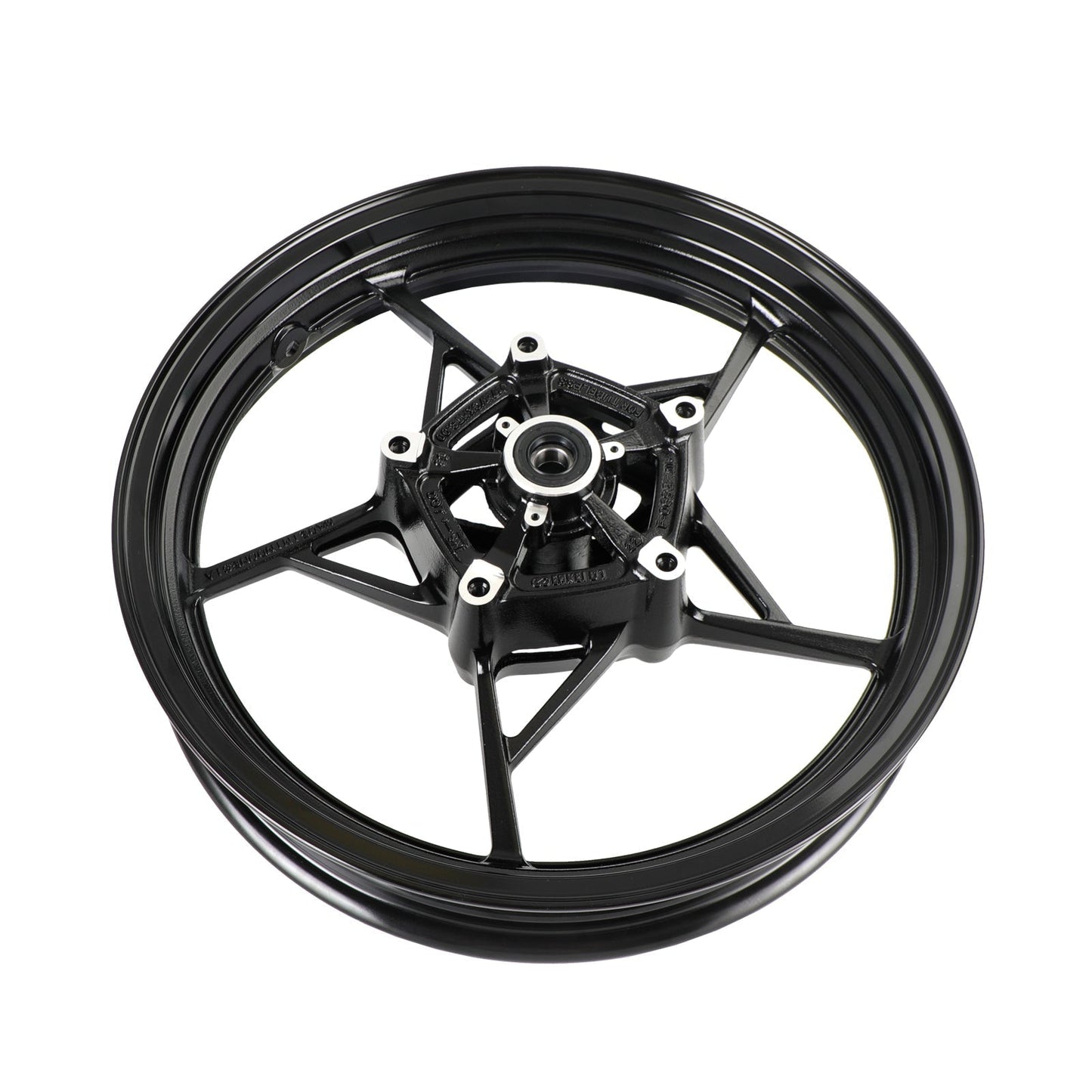 Cerchio Ruota Anteriore Nero Lucido Per Kawasaki Z400 EX400 Ninja 400 ABS 2018-2023 Generico