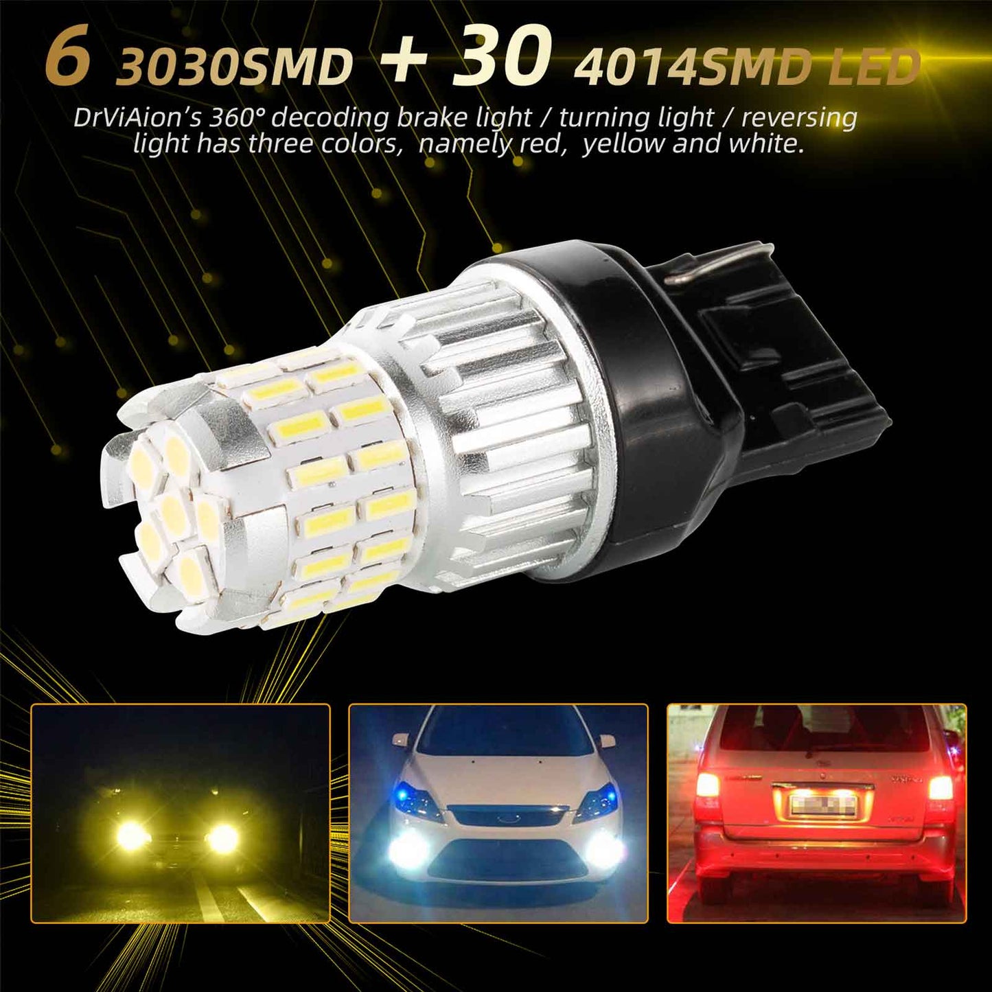 2x 1200LM Canbus LED Lampadina LED Daytime Running Light Lamp Bianco Generico