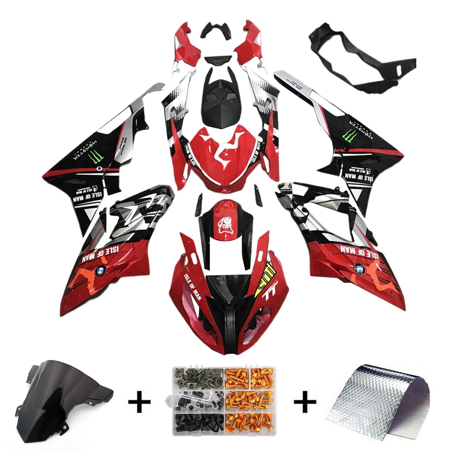 Amotopart BMW S1000RR 2015-2016 Kit Carenatura Carrozzeria Plastica ABS