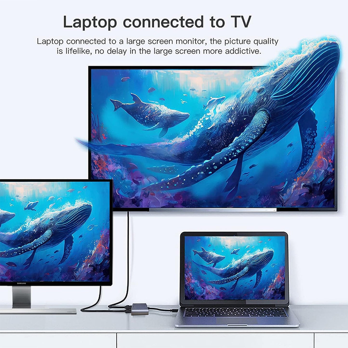 Notebook convertitore USB 3.0 da tipo C a doppio HD 1080P con stessa estensione del display dello schermo