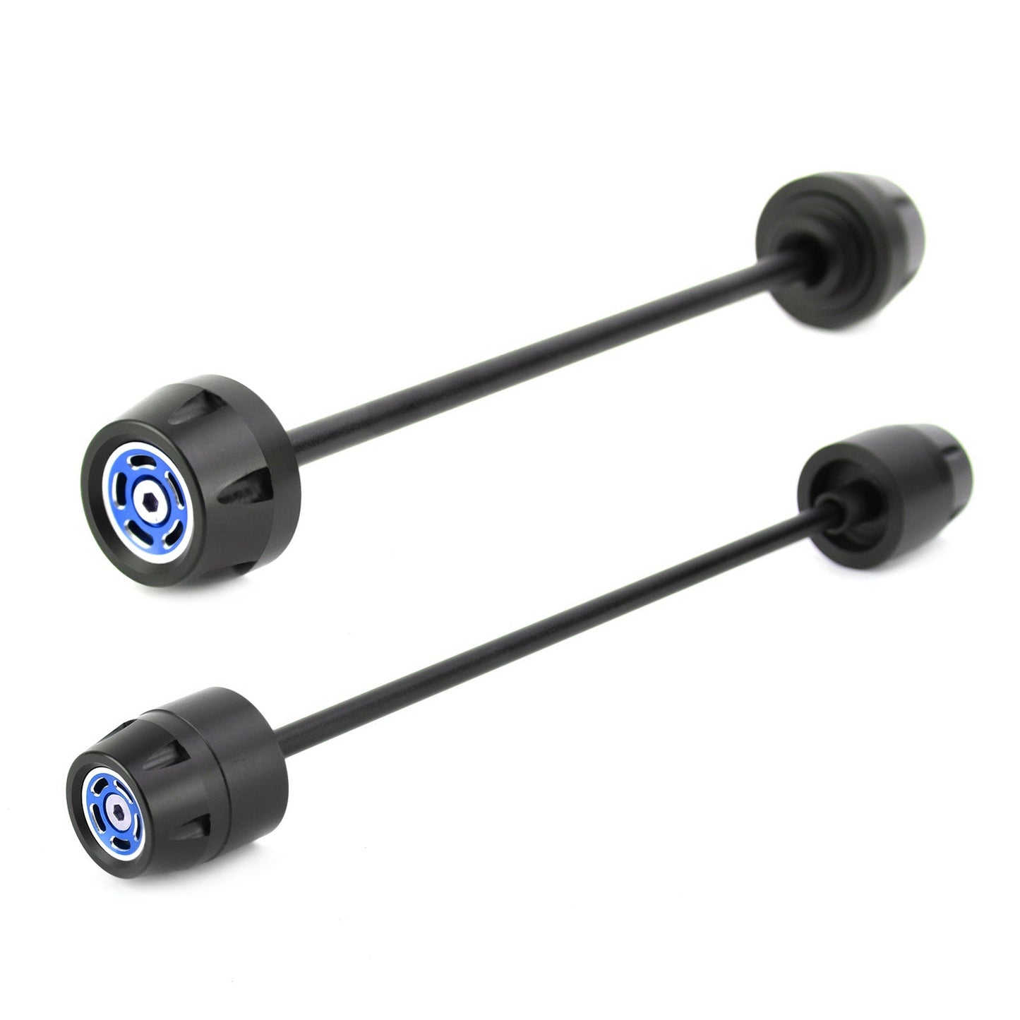 Asse ANTERIORE + POSTERIORE Forcella Slider Ruota Blu Fit per Ducati Scrambler 400 800 1100 Generico