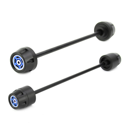 Asse ANTERIORE + POSTERIORE Forcella Slider Ruota Blu Fit per Ducati Scrambler 400 800 1100 Generico