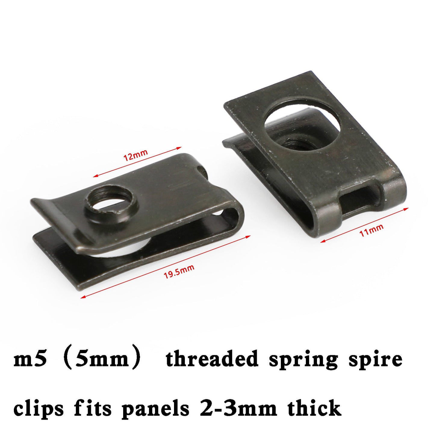 20 x piccoli M5 5 mm clip a molla per carenatura moto Speed Spire Nuts clip U dado generico