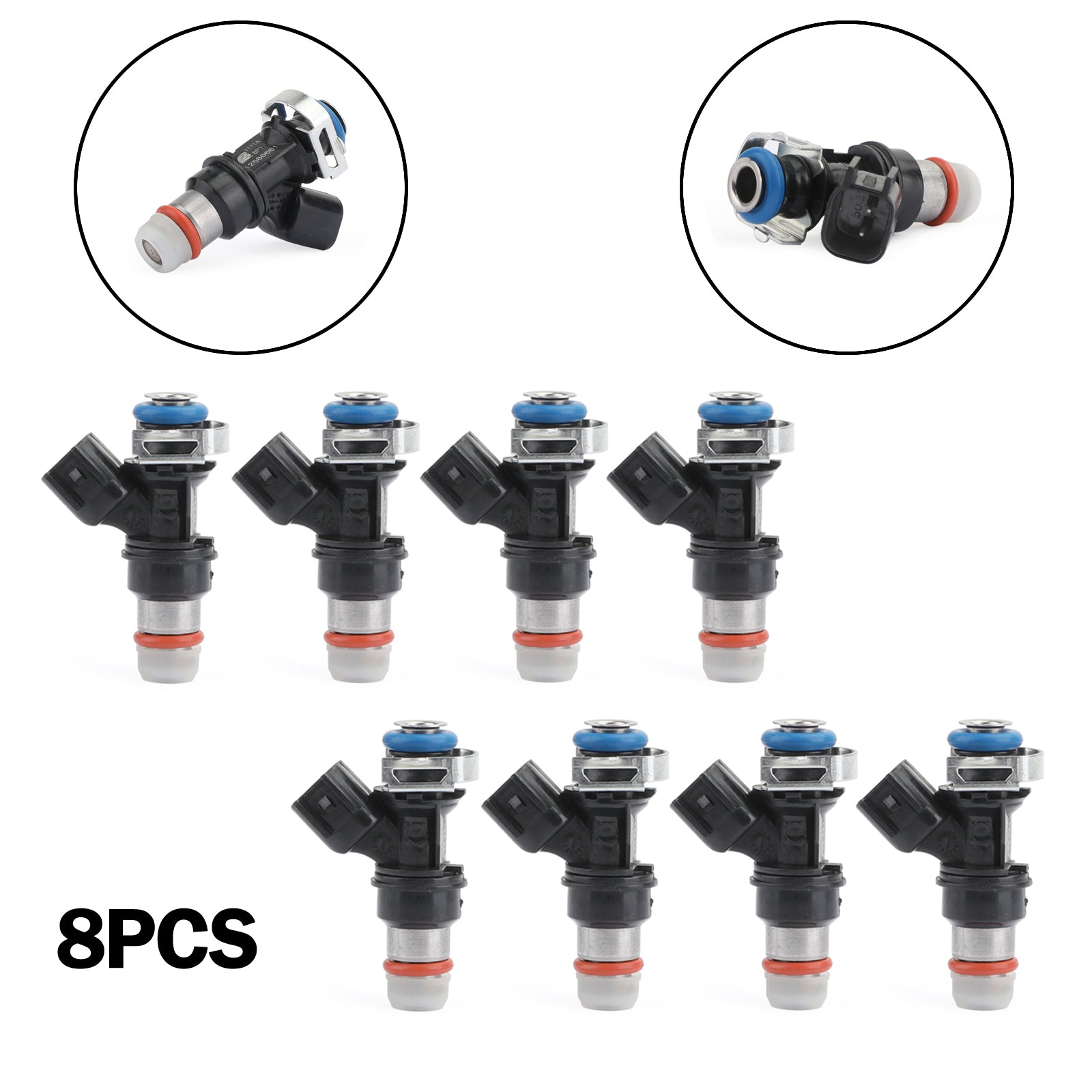 FJ887 Set of 8 Fuel Injectors 12580681 Fit for 2004-2010 Chevy GCC 4.8 5.3 6.0 6.2 FIGM004X8 217-1621 58100N6818 832-11203