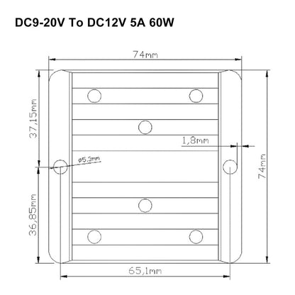 Convertitore DC 9V-20V a DC 12V 5A Boost Buck Regolatore di tensione del modulo di alimentazione