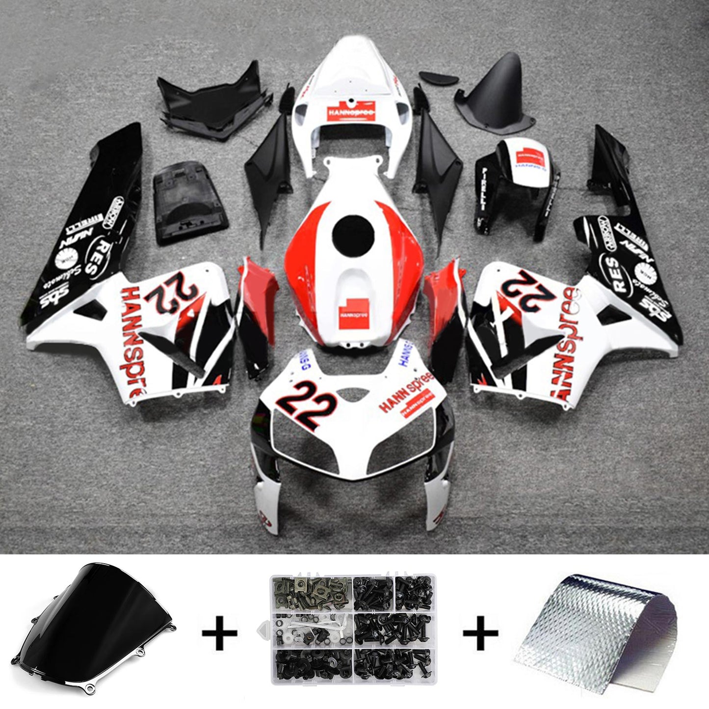 Amotopart Honda CBR600RR 2005-2006 F5 Kit carena Carrozzeria Plastica ABS