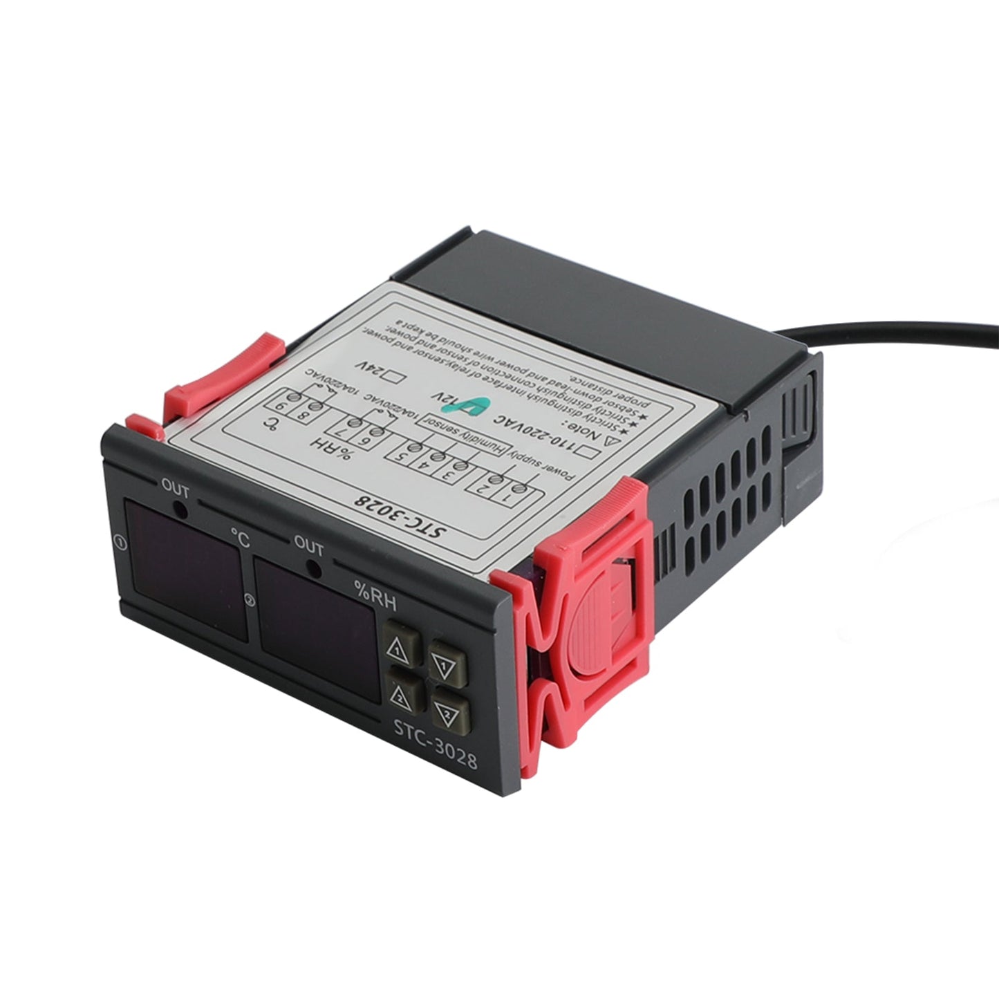 STC-3028 Termostato regolatore di temperatura e umidità digitale a doppio display + sonda