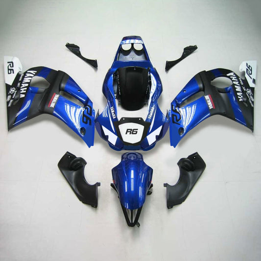 Amotopart Yamaha 1998-2002 YZF 600 R6 Mix nero Kit di paura blu