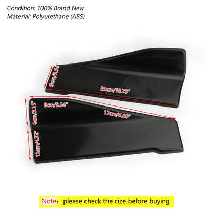 2pcs 35cm Gonna Spoiler Posteriore Labbro Estensione Rocker Splitter Winglet Wings Nero Generico