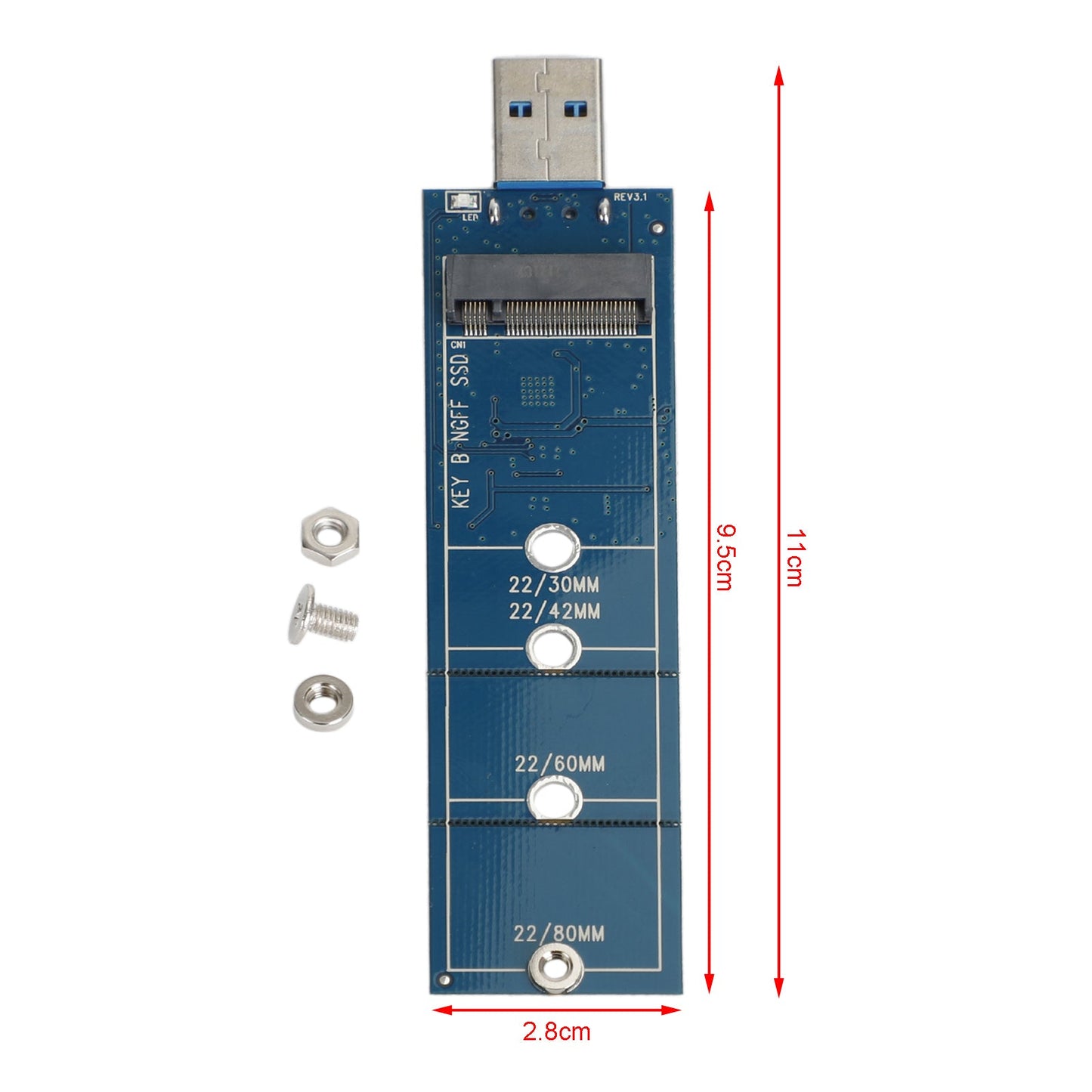 Adattatore da M.2 a USB Chiave B Adattatore SSD con protocollo SATA M.2 per 2230 2242 2260 2280