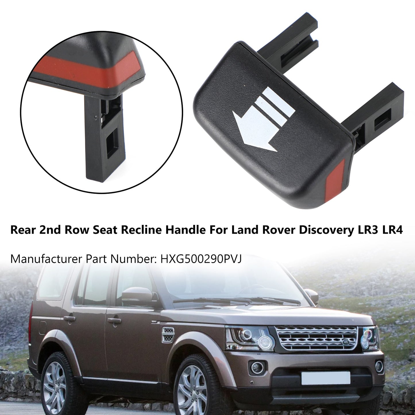 Maniglia reclinabile per sedile posteriore della seconda fila per Land Rover Discovery LR3 LR4 2004-2017 Generico