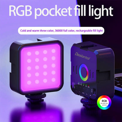 Pocket RGB Full Colour 3000-9000K LED Video Light Photography Fill Lamp VLog