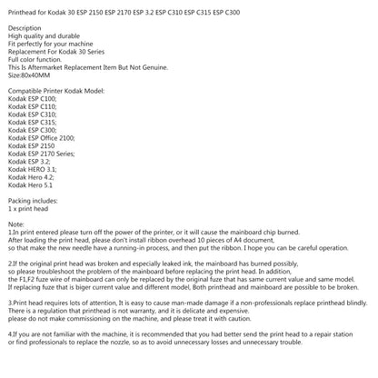 Testina di stampa Testina di stampa per Kodak 30 ESP Office 2100/2150/2170 Hero 3.1/4.2