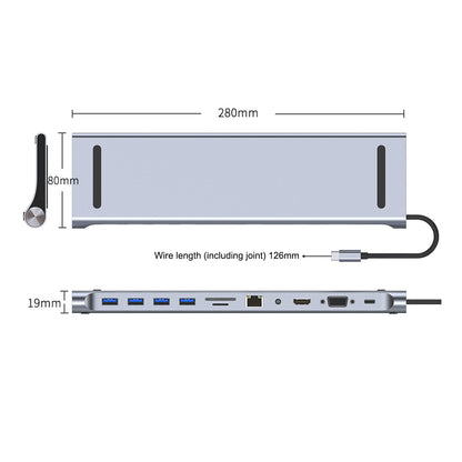 Adattatore 11 in 1 da USB C a HD PD 100W adatto per MacBook iPad Pro 11 12.9 iPad