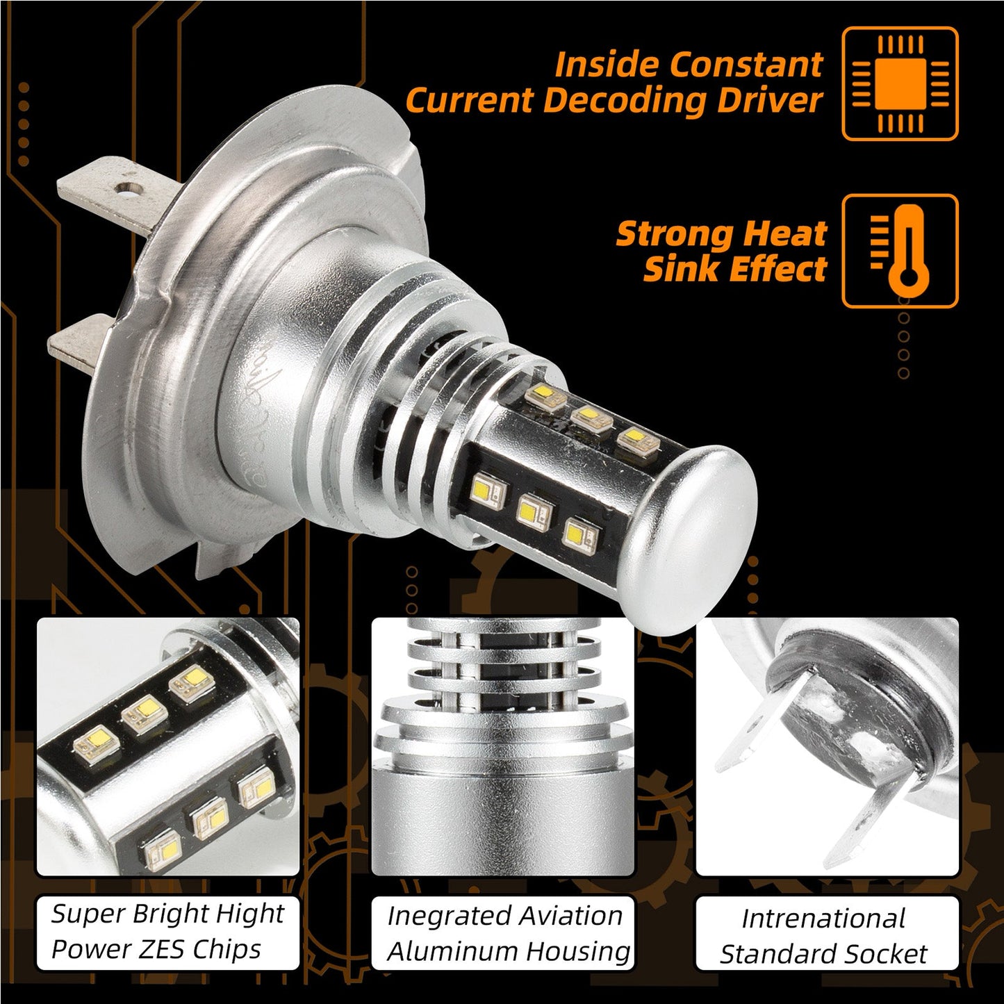 Faro LED 6000K 2000W 300000LM Lampadine Anabbaglianti Alta Potenza Generico