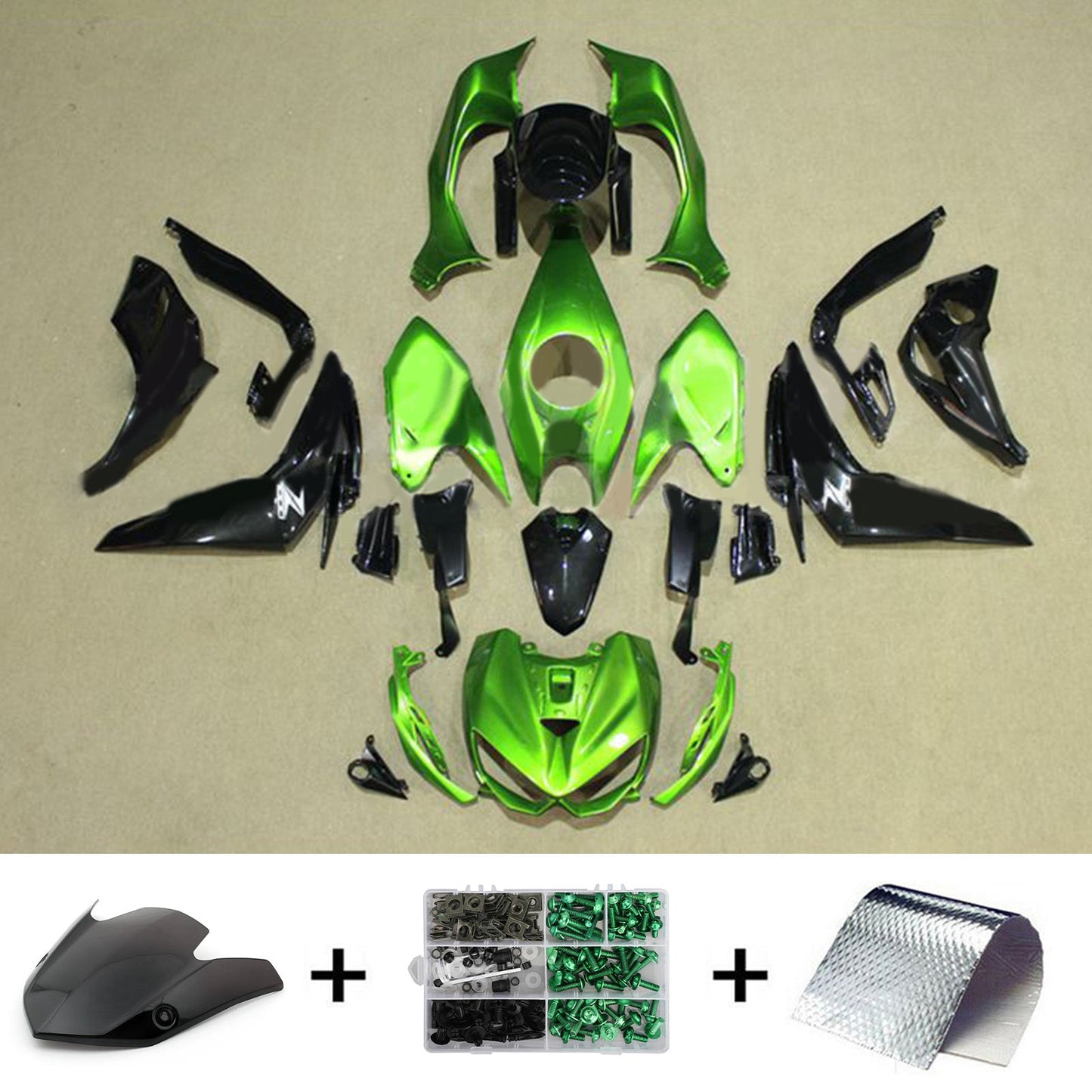 Amotopart Kawasaki Z1000 2014-2017 Kit carena Carrozzeria Plastica ABS