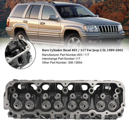 403/117 testata nuda per Jeep 2.5L 1989-2002