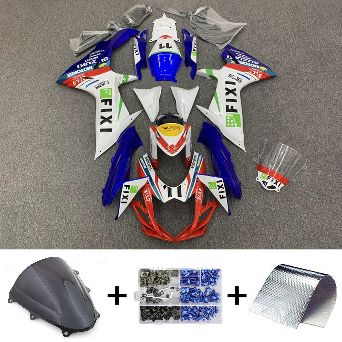 Amotopart Kit carena Suzuki GSXR 600/750 2011-2025 K11 Carrozzeria Plastica ABS