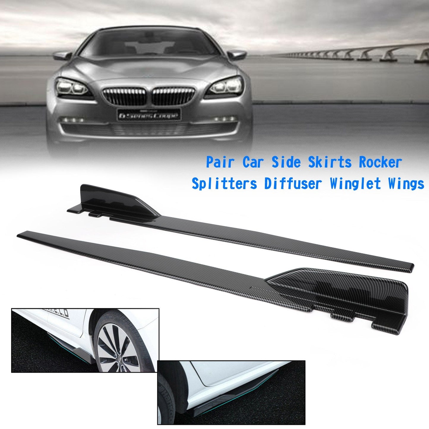 Honda Civic Accord S2000 Minigonne laterali in fibra di carbonio Splitter bilancieri Diffusore Winglet Wings Generico