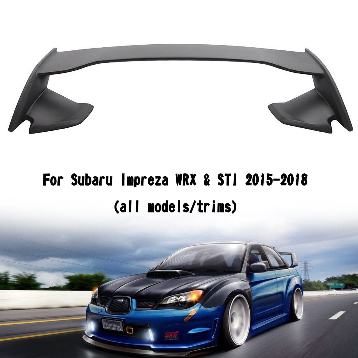 JDM OE Style ABS Posteriore Tronco Ala Spoiler Adatto WRX STI 4DR Berlina 2015-2018 Generico