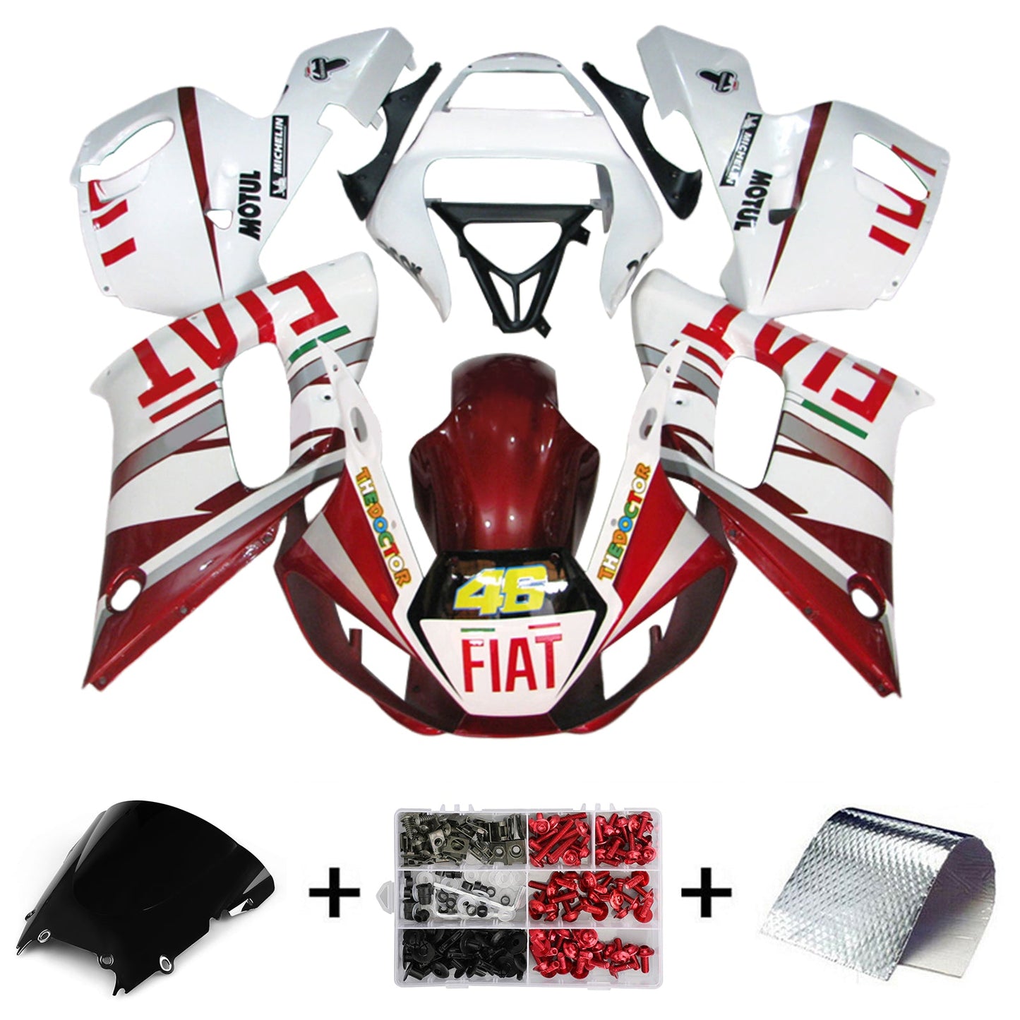 Amotopart Yamaha YZF 600 R6 1998-2002 Kit Carena Carrozzeria Plastica ABS