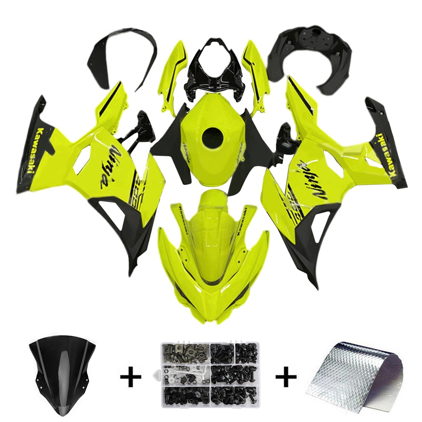 Amotopart Kawasaki EX400 Ninja400 2018-2023 Kit Carenatura Carrozzeria Plastica ABS