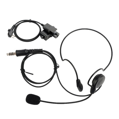 7.1-C7 Cuffia tattica con presa per montaggio posteriore 6 pin U94 PTT per HYT TD500 TD510 TD520